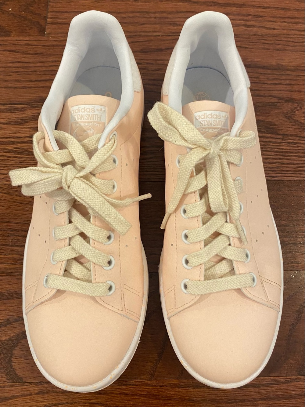 Adidas Originals Stan Smith Lifestyle Sneakers Sz 9.5 White/Pink Leather